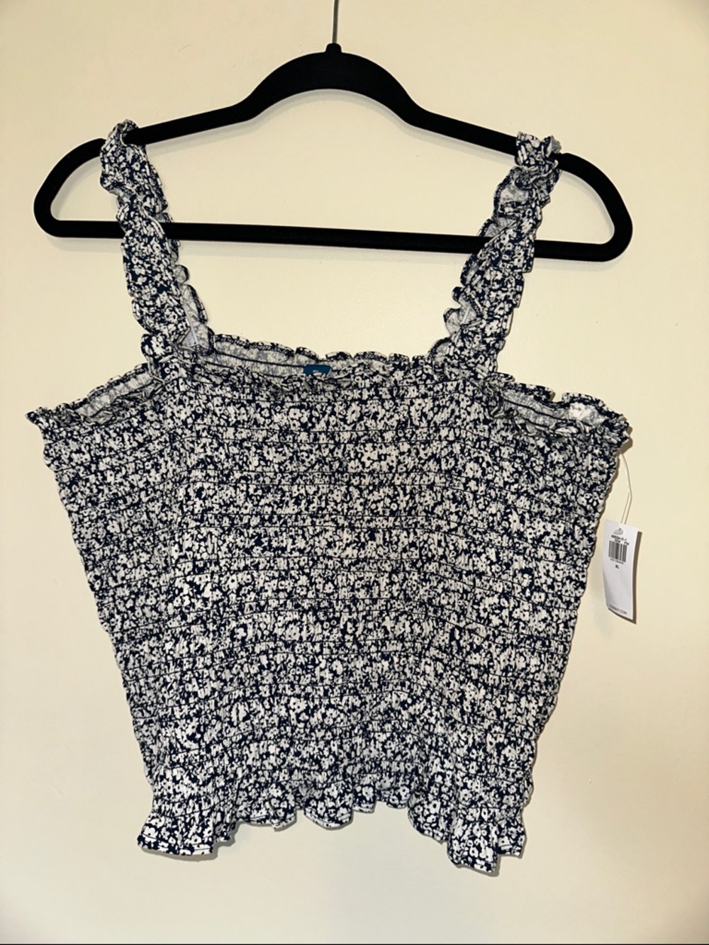 Old Navy and White Smocked Floral Camisole